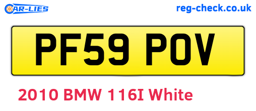 PF59POV are the vehicle registration plates.