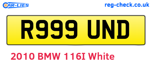 R999UND are the vehicle registration plates.