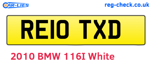 RE10TXD are the vehicle registration plates.