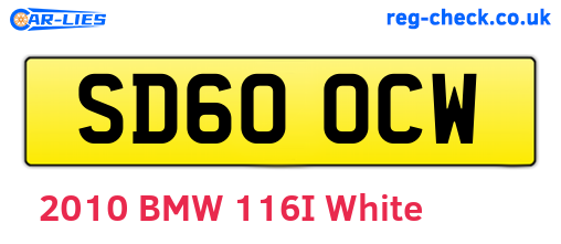 SD60OCW are the vehicle registration plates.