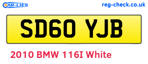 SD60YJB are the vehicle registration plates.