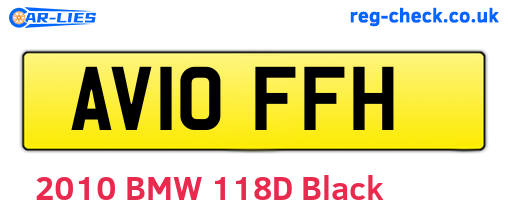 AV10FFH are the vehicle registration plates.