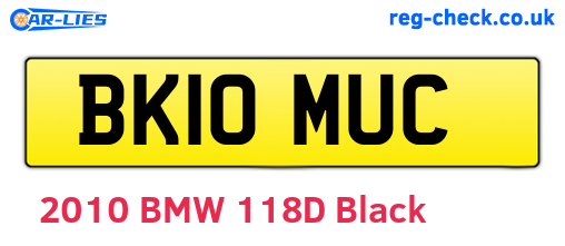 BK10MUC are the vehicle registration plates.