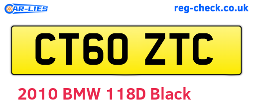 CT60ZTC are the vehicle registration plates.
