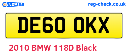 DE60OKX are the vehicle registration plates.