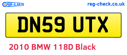 DN59UTX are the vehicle registration plates.
