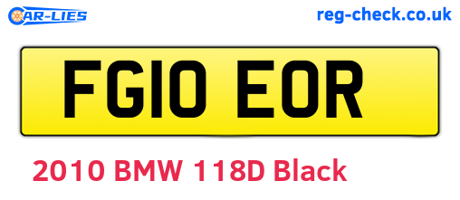 FG10EOR are the vehicle registration plates.