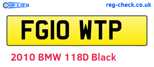 FG10WTP are the vehicle registration plates.
