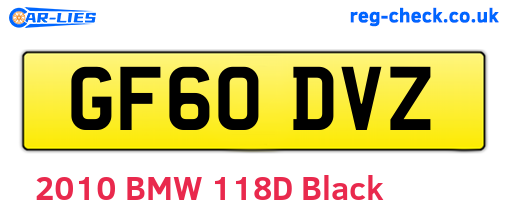 GF60DVZ are the vehicle registration plates.