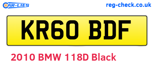 KR60BDF are the vehicle registration plates.