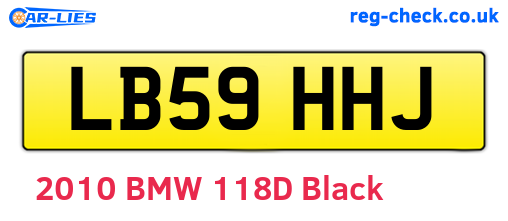 LB59HHJ are the vehicle registration plates.