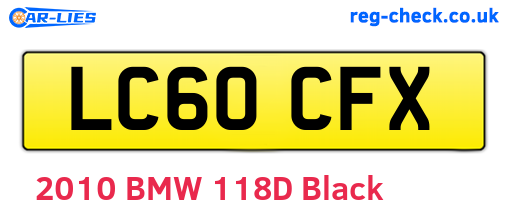 LC60CFX are the vehicle registration plates.
