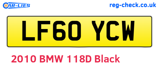LF60YCW are the vehicle registration plates.