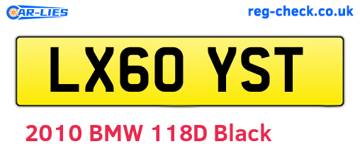 LX60YST are the vehicle registration plates.