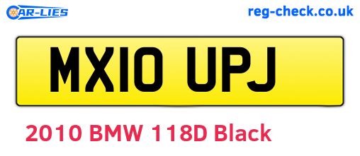 MX10UPJ are the vehicle registration plates.
