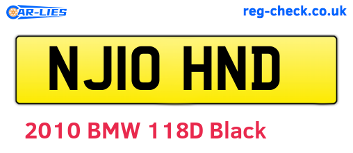 NJ10HND are the vehicle registration plates.