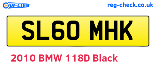 SL60MHK are the vehicle registration plates.