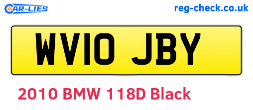 WV10JBY are the vehicle registration plates.