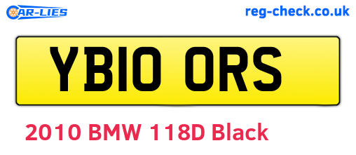 YB10ORS are the vehicle registration plates.