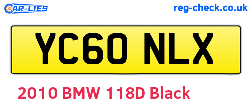 YC60NLX are the vehicle registration plates.