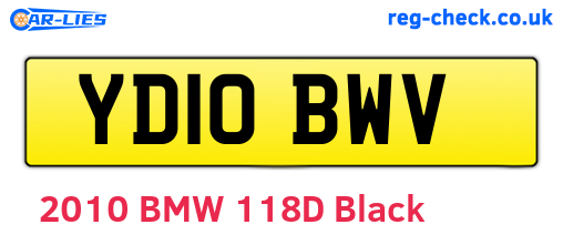 YD10BWV are the vehicle registration plates.