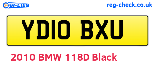 YD10BXU are the vehicle registration plates.
