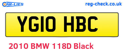 YG10HBC are the vehicle registration plates.