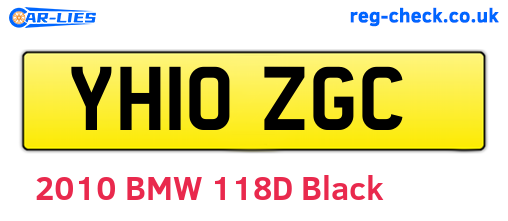 YH10ZGC are the vehicle registration plates.