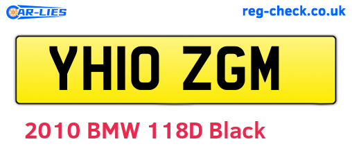 YH10ZGM are the vehicle registration plates.