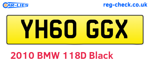 YH60GGX are the vehicle registration plates.