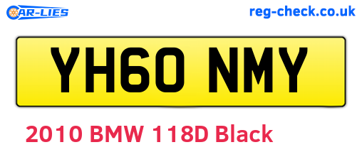 YH60NMY are the vehicle registration plates.