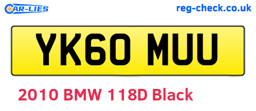 YK60MUU are the vehicle registration plates.