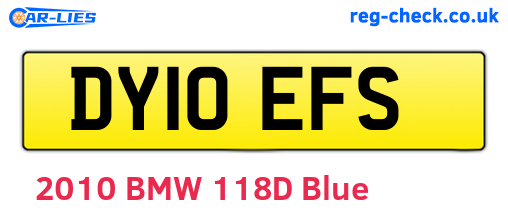 DY10EFS are the vehicle registration plates.