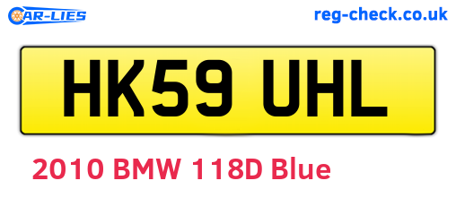 HK59UHL are the vehicle registration plates.