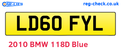 LD60FYL are the vehicle registration plates.