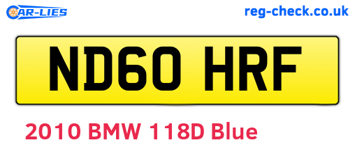 ND60HRF are the vehicle registration plates.