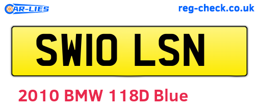 SW10LSN are the vehicle registration plates.