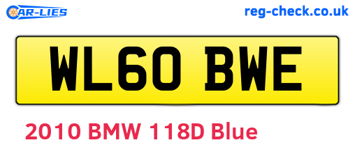 WL60BWE are the vehicle registration plates.