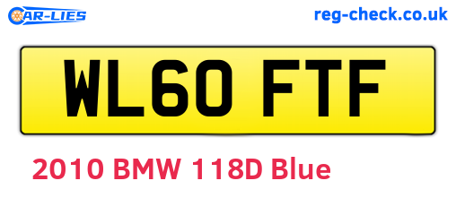 WL60FTF are the vehicle registration plates.