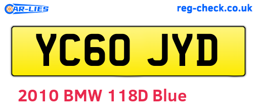 YC60JYD are the vehicle registration plates.