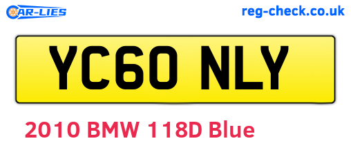 YC60NLY are the vehicle registration plates.