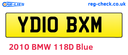 YD10BXM are the vehicle registration plates.