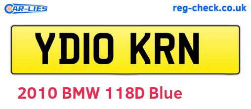 YD10KRN are the vehicle registration plates.