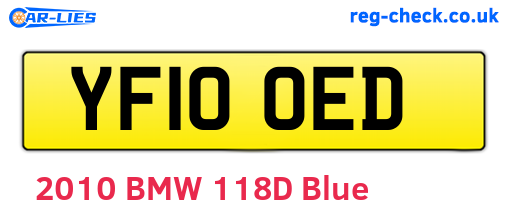 YF10OED are the vehicle registration plates.
