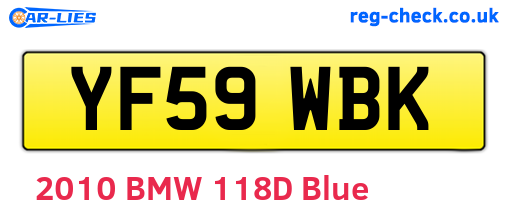 YF59WBK are the vehicle registration plates.