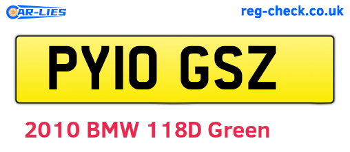 PY10GSZ are the vehicle registration plates.