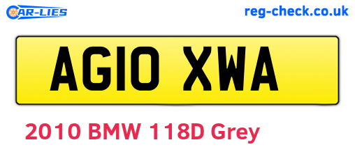 AG10XWA are the vehicle registration plates.