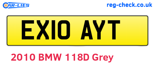 EX10AYT are the vehicle registration plates.