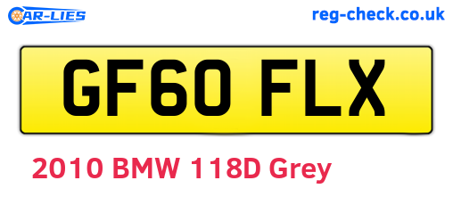 GF60FLX are the vehicle registration plates.