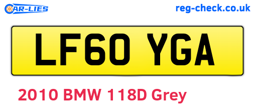 LF60YGA are the vehicle registration plates.